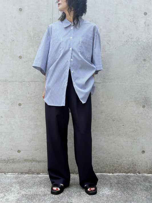 CLANE / HALF SLEEVE HUGE SHIRTS / STRIPE / 10122-4233