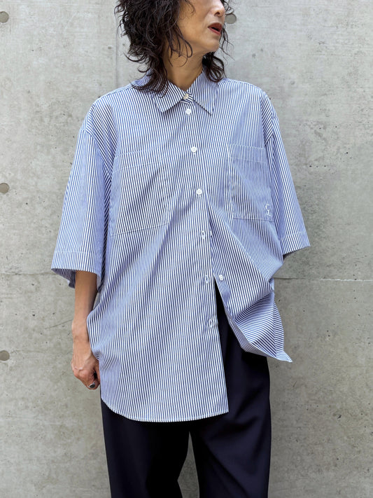 CLANE / HALF SLEEVE HUGE SHIRTS / STRIPE / 10122-4233