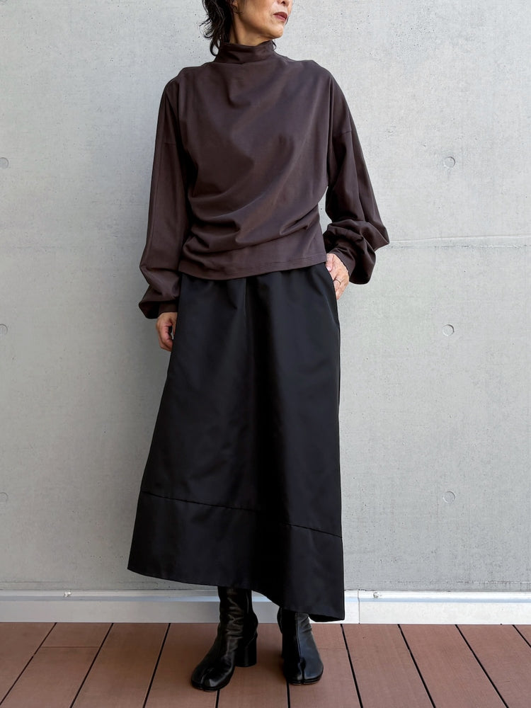 08sircus / Organic cotton jersey suede finish dolman top / D.brown / S26AW-CS05