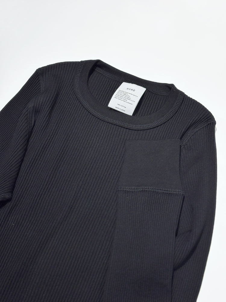 HYKE / LONG-SLV TEE / BLACK / 12401