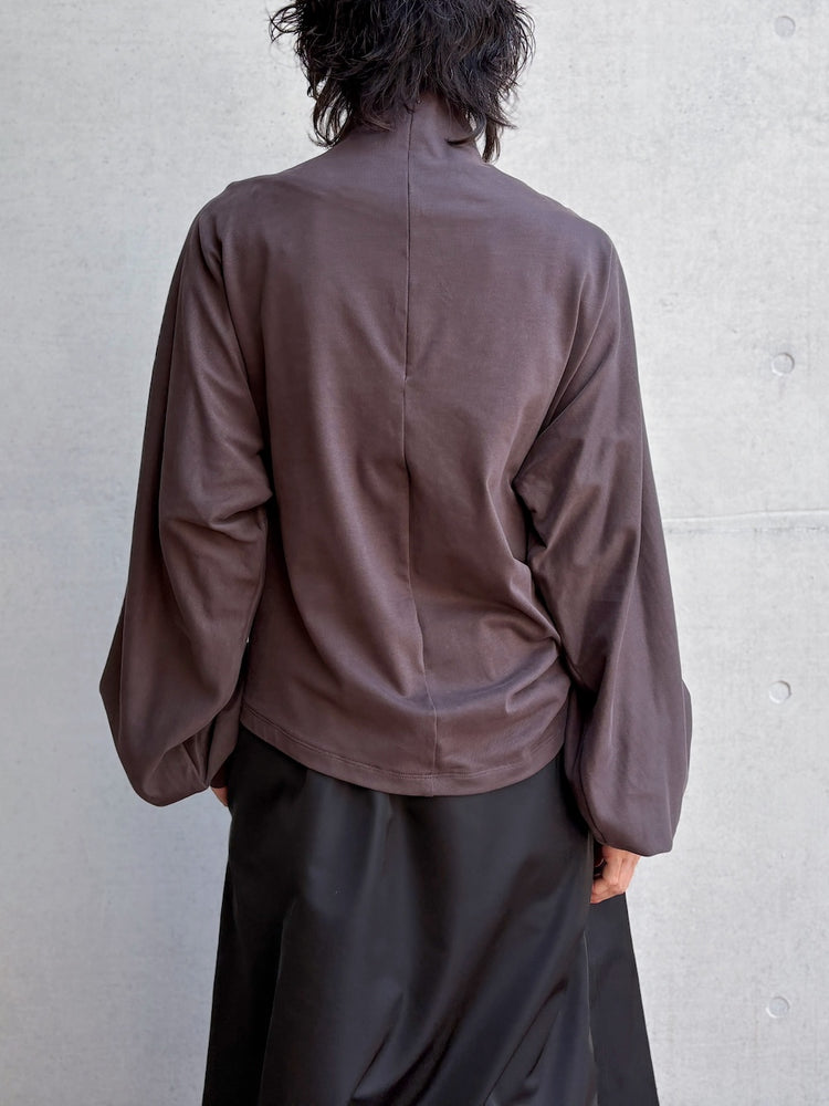 08sircus / Organic cotton jersey suede finish dolman top / D.brown / S26AW-CS05