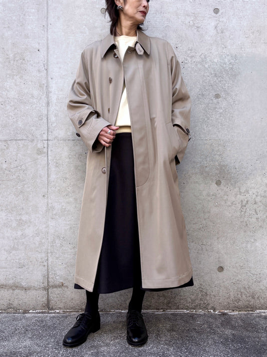 AURALEE / LIGHT WOOL MAX GABARDIN COAT / KHAKI BEIGE CHAMBRAY / A26SC06MG