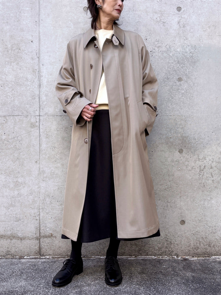 AURALEE / LIGHT WOOL MAX GABARDIN COAT / KHAKI BEIGE CHAMBRAY / A26SC06MG