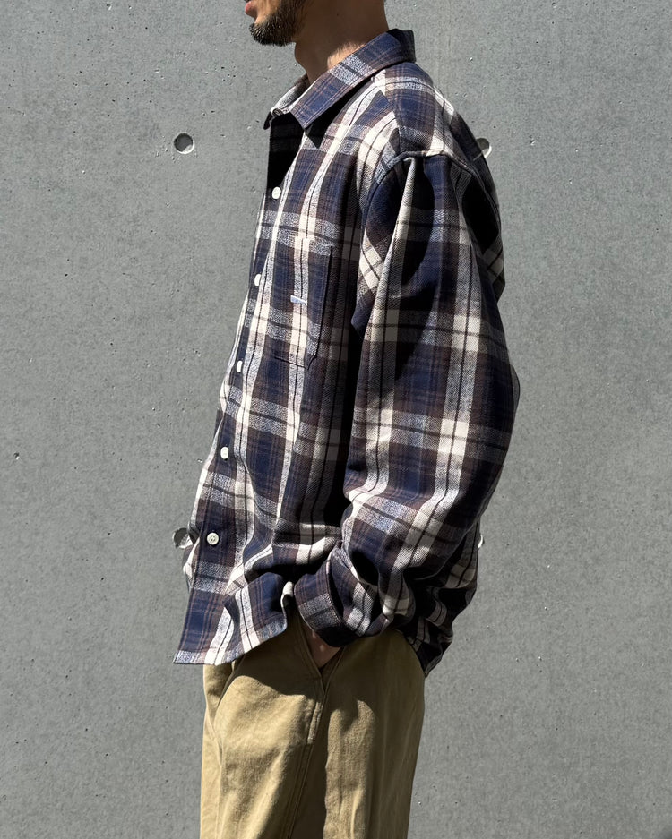 DESCENDANT / MILPITAS PLAID LS SHIRT / BROWN / 262TQDS-SHM03