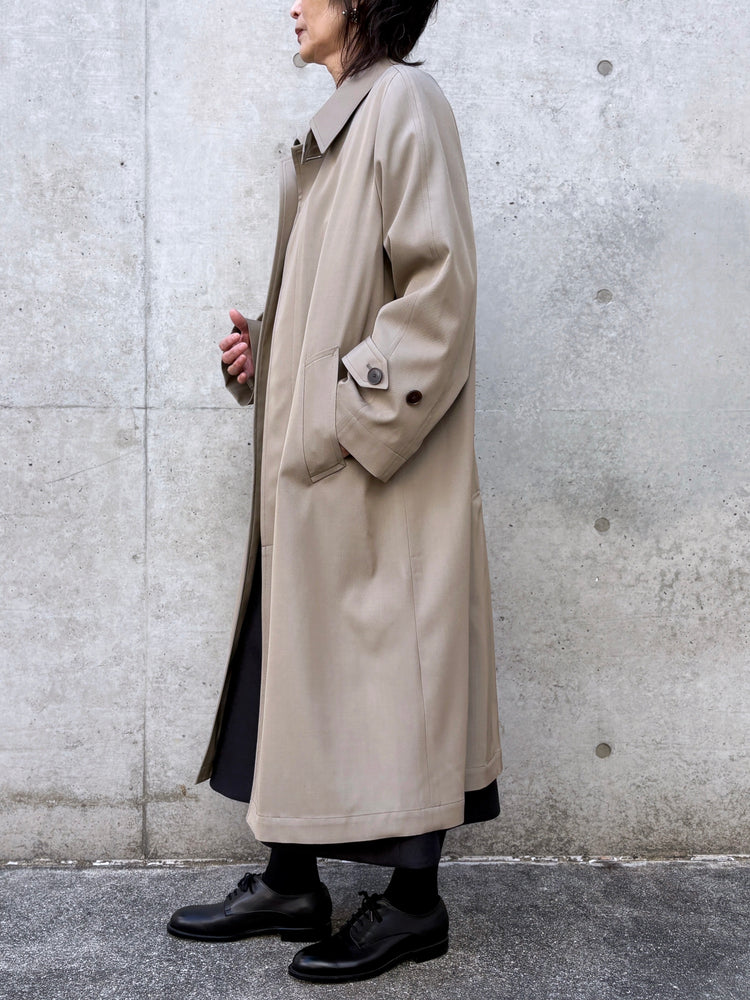 AURALEE / LIGHT WOOL MAX GABARDIN COAT / KHAKI BEIGE CHAMBRAY / A26SC06MG