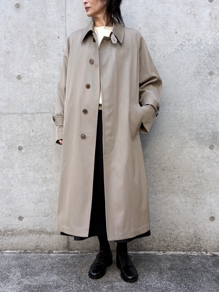 AURALEE / LIGHT WOOL MAX GABARDIN COAT / KHAKI BEIGE CHAMBRAY / A26SC06MG