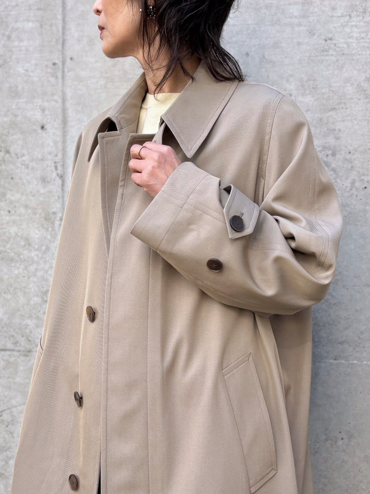 AURALEE / LIGHT WOOL MAX GABARDIN COAT / KHAKI BEIGE CHAMBRAY / A26SC06MG