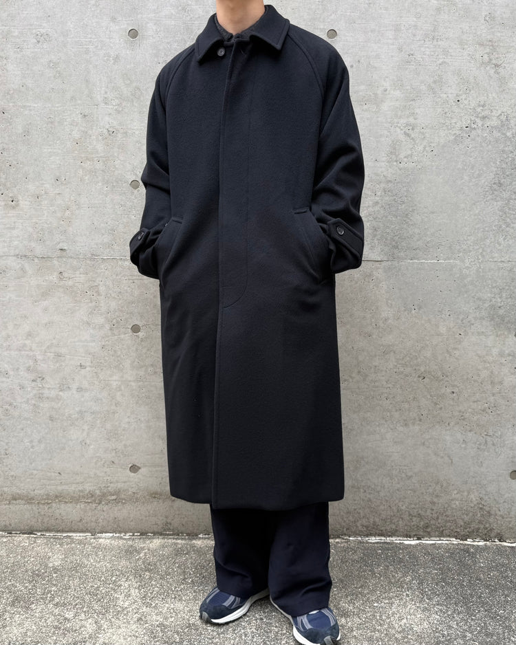 AURALEE / SUPER FINE WOOL MOSSER SOUTIEN COLLAR COAT / BLACK / A26AC01WM