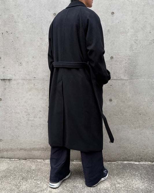 AURALEE / SUPER FINE WOOL MOSSER SOUTIEN COLLAR COAT / BLACK / A26AC01WM