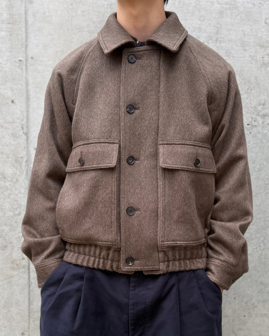 AURALEE / HAIRY WOOL MOHAIR CHAMBRAY BLOUSON / BROWN / A26AB01WB