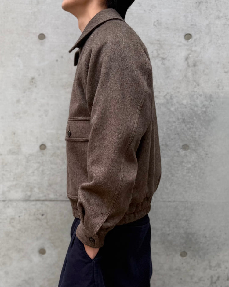 AURALEE / HAIRY WOOL MOHAIR CHAMBRAY BLOUSON / BROWN / A26AB01WB