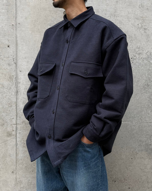 DESCENDANT / CPO MELTON LS SHIRT / NAVY / 252WVDS-SHM04