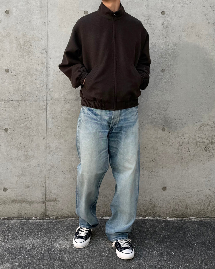 AURALEE / BABY CAMEL FLANNEL ZIP BLOUSON / DARK BROWN / A26AB03BF