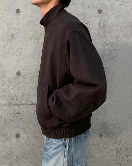 AURALEE / BABY CAMEL FLANNEL ZIP BLOUSON / DARK BROWN / A26AB03BF