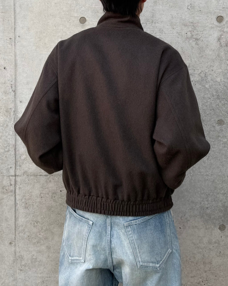 AURALEE / BABY CAMEL FLANNEL ZIP BLOUSON / DARK BROWN / A26AB03BF