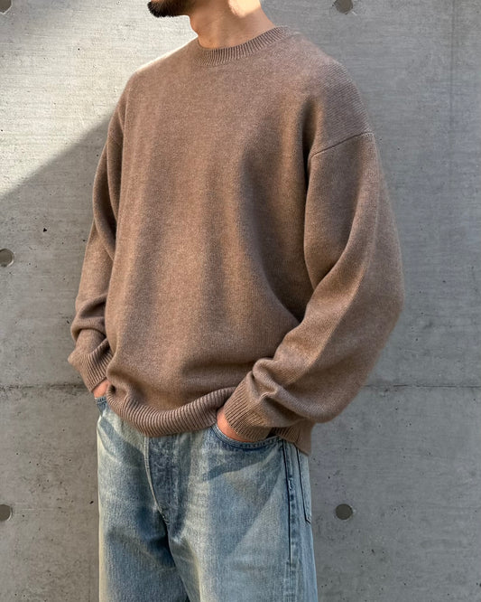 AURALEE / BABY CASHMERE KNIT P/O / NATURAL BROWN / A25A-P02BC