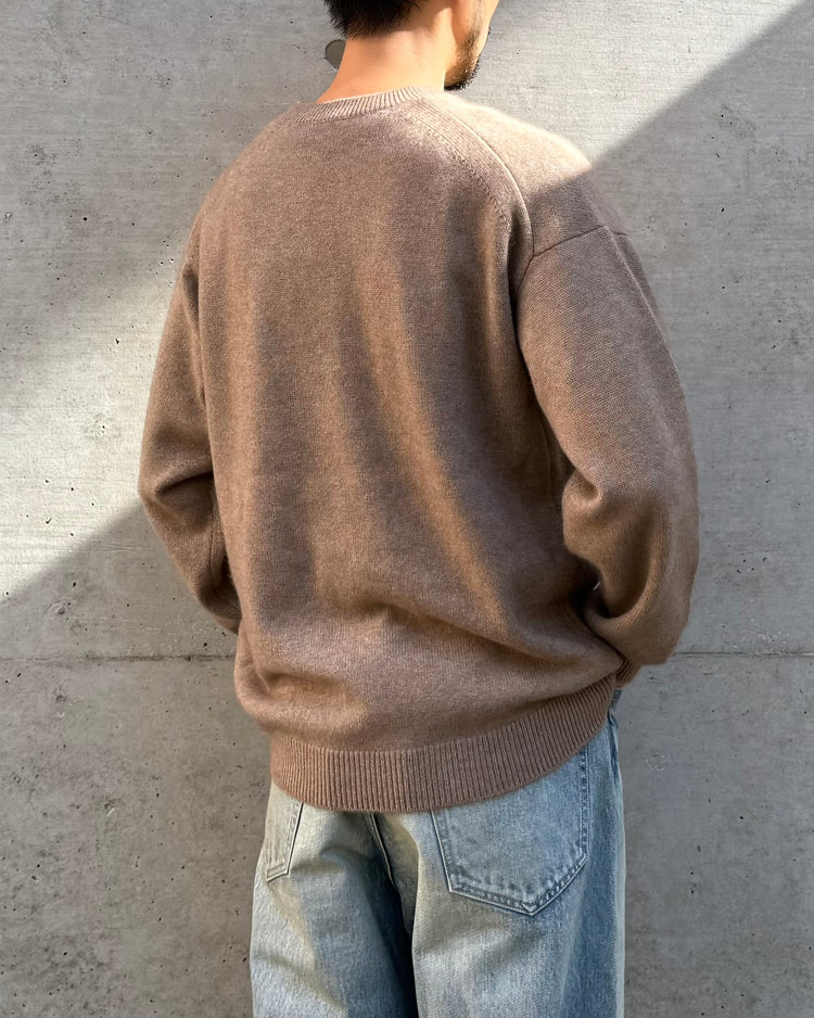 AURALEE / BABY CASHMERE KNIT P/O / NATURAL BROWN / A25A-P02BC