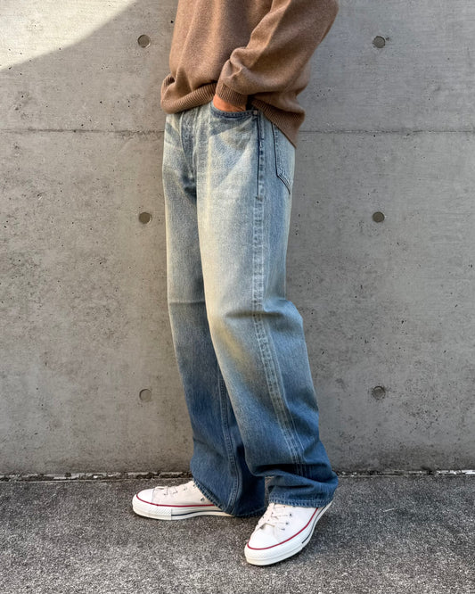 AURALEE / SELVEDGE FADED HEAVY DENIM WIDE PANTS / INDIGO / A25A-P03DH