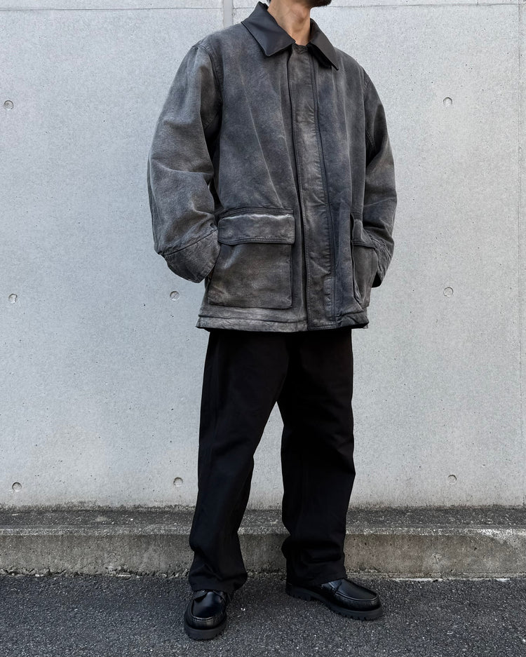 AURALEE / PRODUCT DYED ORGANIC COTTON DUCK BLOUSON / FADED BLACK / A25A-B01CD