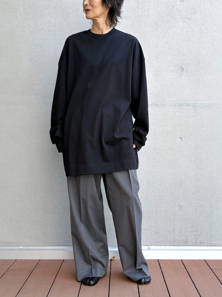 INSCRIRE / Cotton Over Size Long Sleeve Tee / BLACK / IC262DAI26AWCUT9