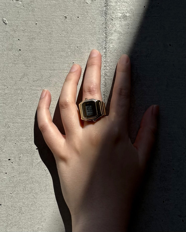 MM⑥  Maison Margiela × TIMEX / T80 Ring Watch Size S-M / GOLD / S33YW0003