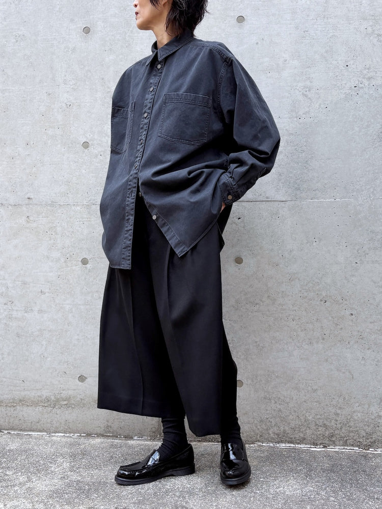 BOWTE / PIGMENT DYE WASHED WORK SHIRTS / BLACK / 262-01-0003