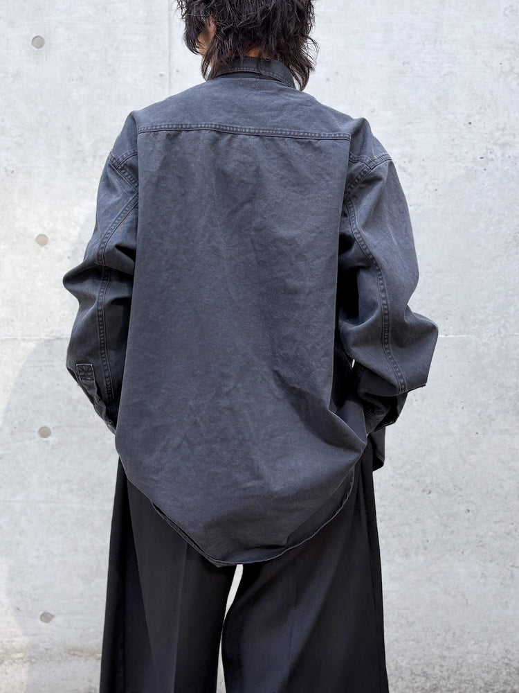 BOWTE / PIGMENT DYE WASHED WORK SHIRTS / BLACK / 262-01-0003