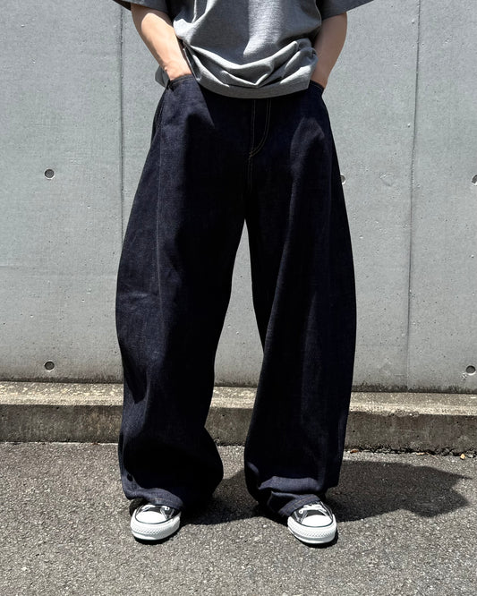 HYKE / BARREL-LEG DENIM PANTS / ORIGINAL BLUE / 13382