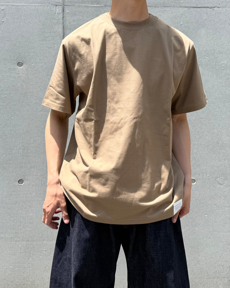 HYKE / SHORT-SLV TEE (6.5OZ) / BEIGE / 12437