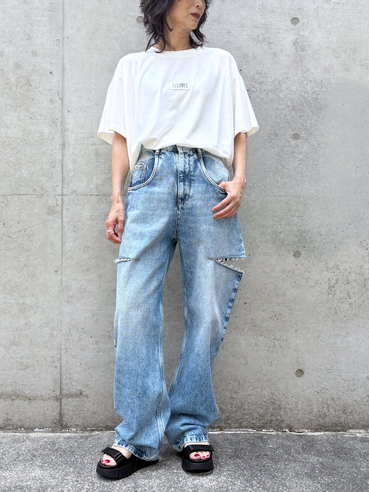 MM⑥  Maison Margiela / ラベル コットン ジャージーTシャツ / WHITE / S52GC0367M20258