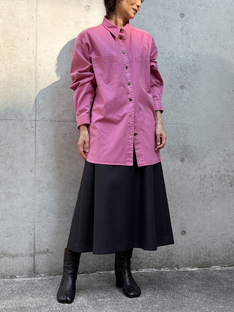 BOWTE / PIGMENT DYE WASHED WORK SHIRTS / Rosy pink / 262-01-0003