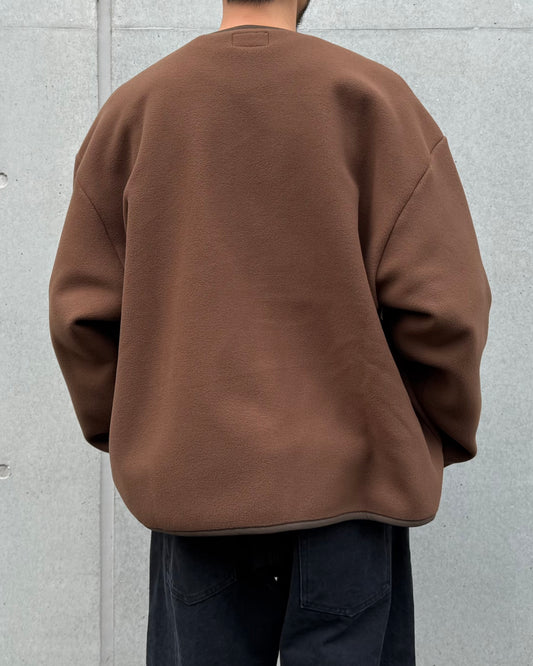DESCENDANT / KNOT FLEECE CARDIGAN / BROWN / 252ATDS-CSM29