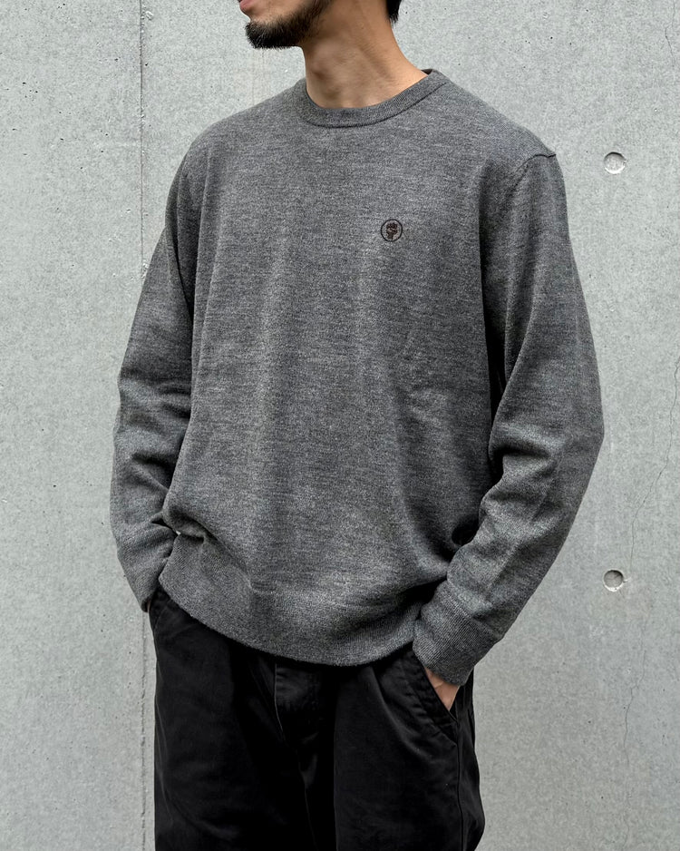 The Inoue Brothers… / Crew Neck Sweater Logo Embroidery / Grey