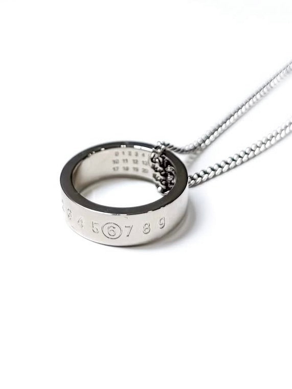 MM⑥ Maison Margiela / Minimal Logo 6mm Pendant Ring Necklace / Silver / SM6UU0048P7296951
