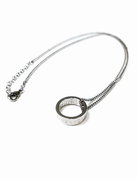 MM⑥ Maison Margiela / Minimal Logo 6mm Pendant Ring Necklace / Silver / SM6UU0048P7296951