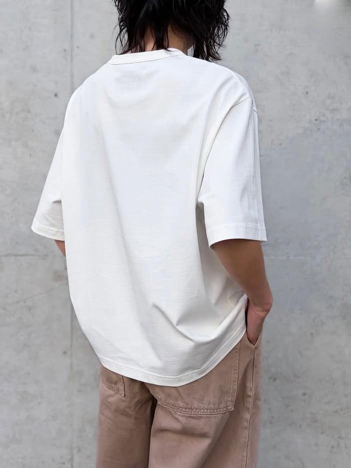 STUDIO NICHOLSON / LEE SHORT SLEEVE T-SHIRT / OPTIC WHITE / SNW1617