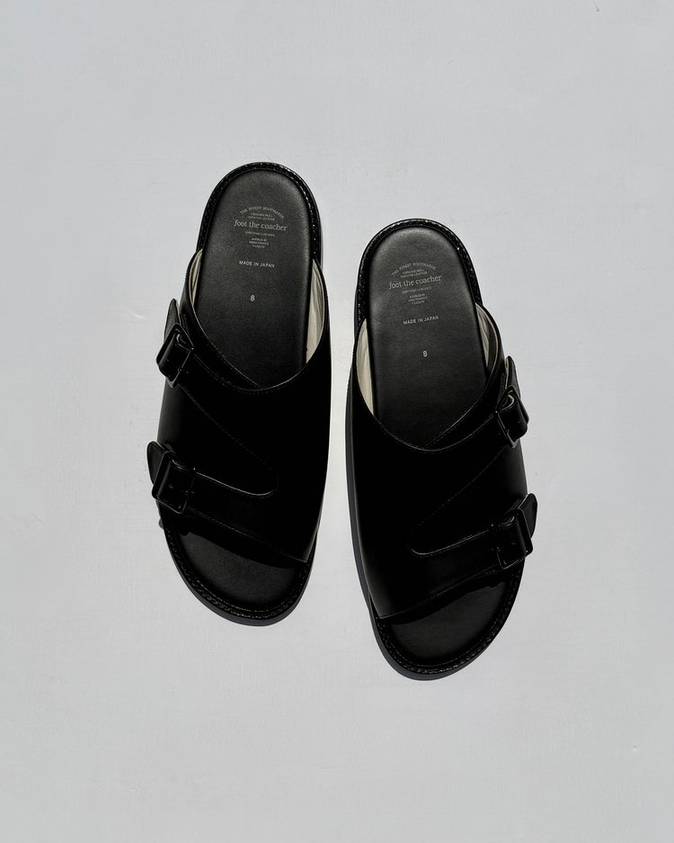 foot the coacher  / DOUBLE BELT SANDALS / BLACK (VIBRAM TILE MORFLEX) / FTC3512009
