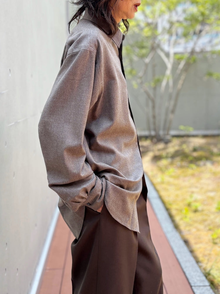 AURALEE / SUPER LIGHT WOOL SHIRT / T.BROWN / A26AS04OS