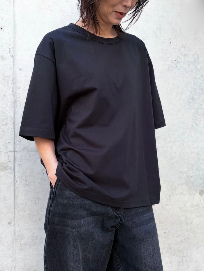 STUDIO NICHOLSON / LEE SHORT SLEEVE T-SHIRT / BLACK / SNW1617