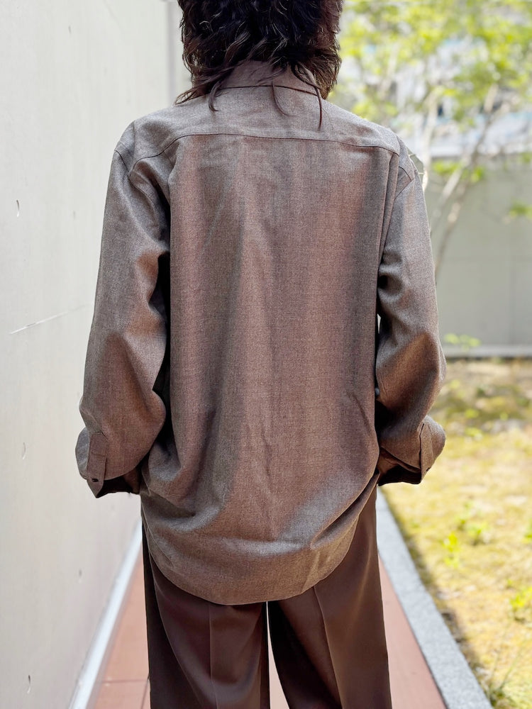 AURALEE / SUPER LIGHT WOOL SHIRT / T.BROWN / A26AS04OS