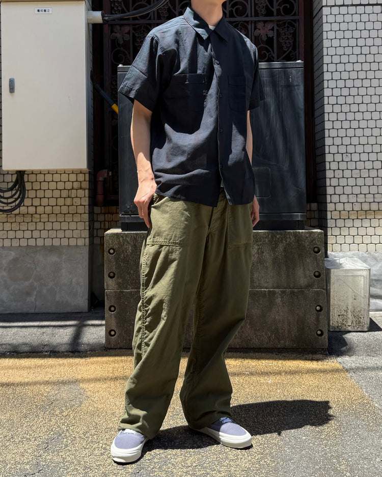 MASSES / MADRAS DYED S/S SHIRT / NAVY