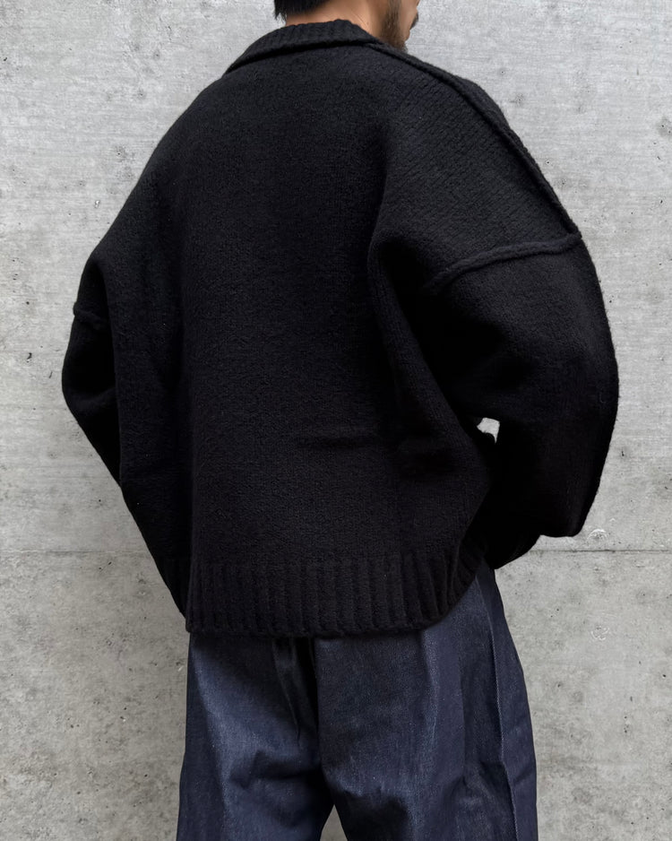 Seventh / Wool Knit Polo Sweater / T24028 / Night