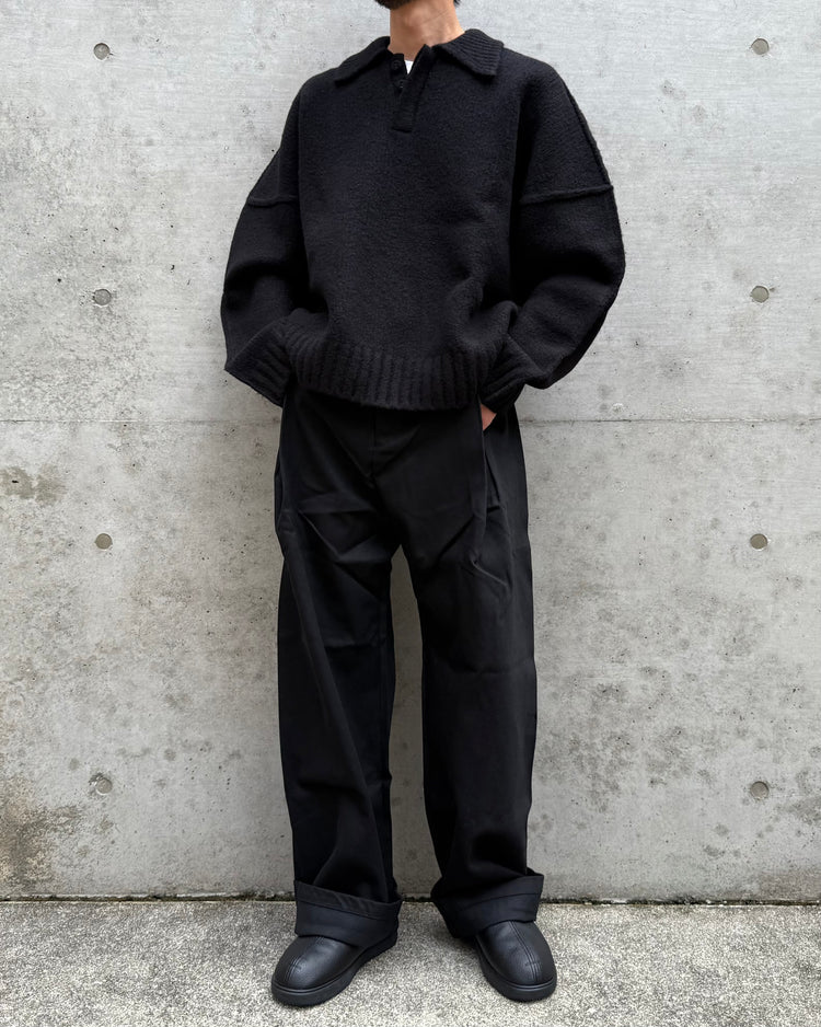 Seventh / Wool Knit Polo Sweater / T24028 / Night