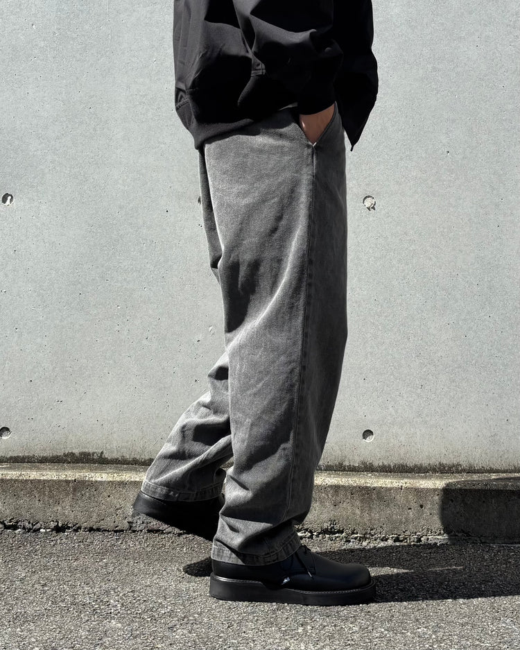 DESCENDANT / DC-6 TWILL TROUSERS PIGMENT DYE / BLACK / 262WVDS-PTM01
