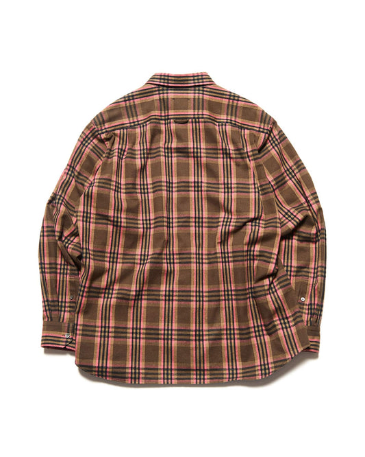SOPHNET. / FLANNEL CHECK RELAX-FIT SHIRT / BROWN / SPNT-262005