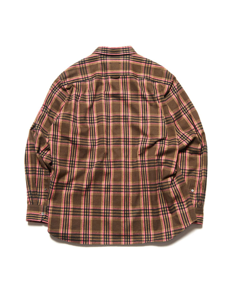 SOPHNET. / FLANNEL CHECK RELAX-FIT SHIRT / BROWN / SPNT-262005