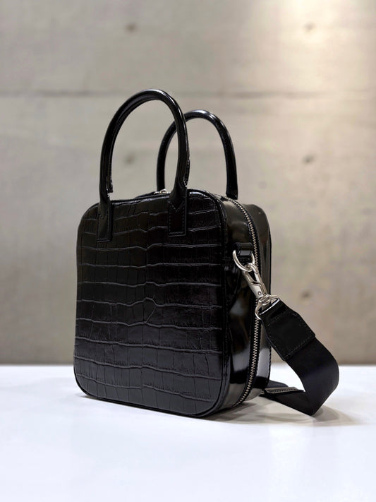 JUNYA WATANABE / ステアガラス×クロコ型押し ショルダー付き2wayバッグ  / BLACK / JP-K204-051