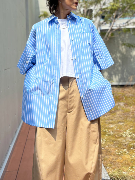 någonstans / tent line shirt / water / 470JA430-0421