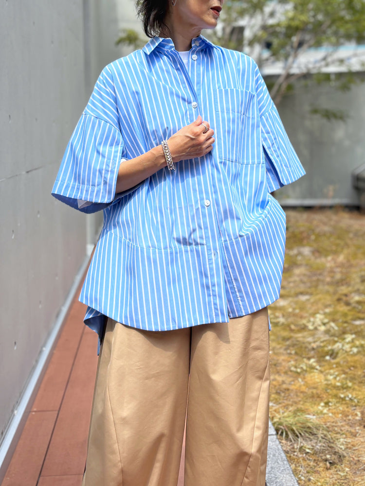 någonstans / tent line shirt / water / 470JA430-0421