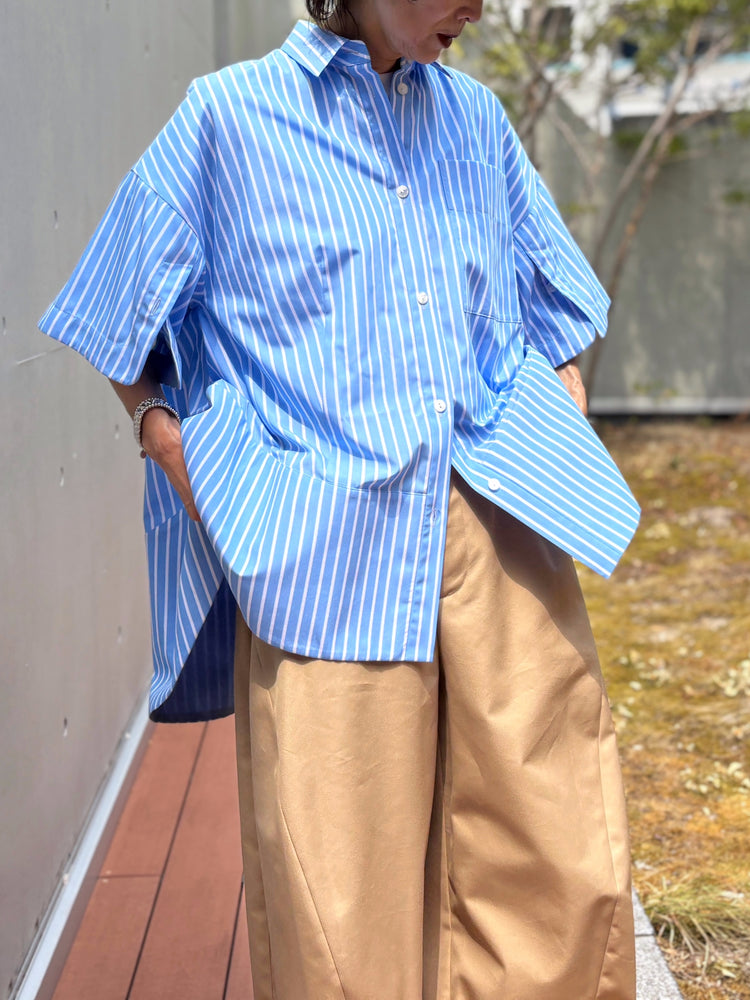 någonstans / tent line shirt / water / 470JA430-0421